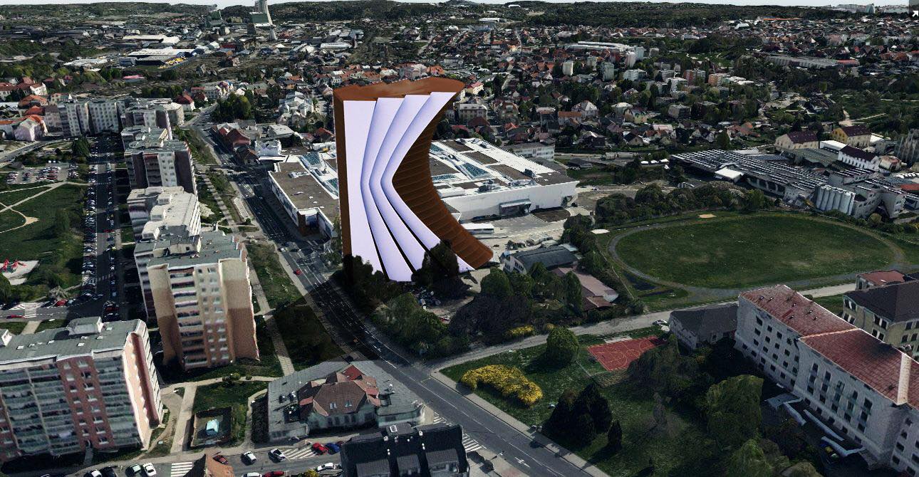 Studie zasazení výškové budovy do městské zástavby