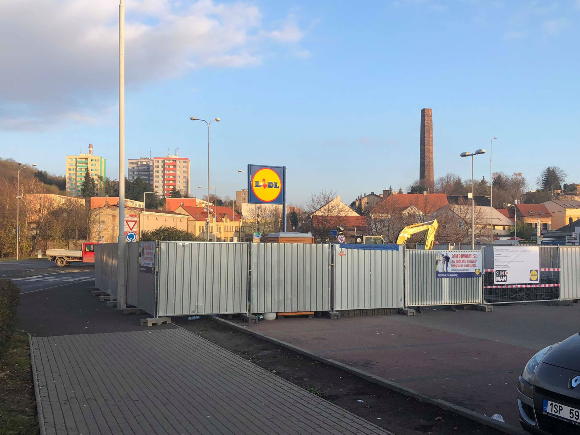 Zařízení stavby při přestavbě prodejny Lidl